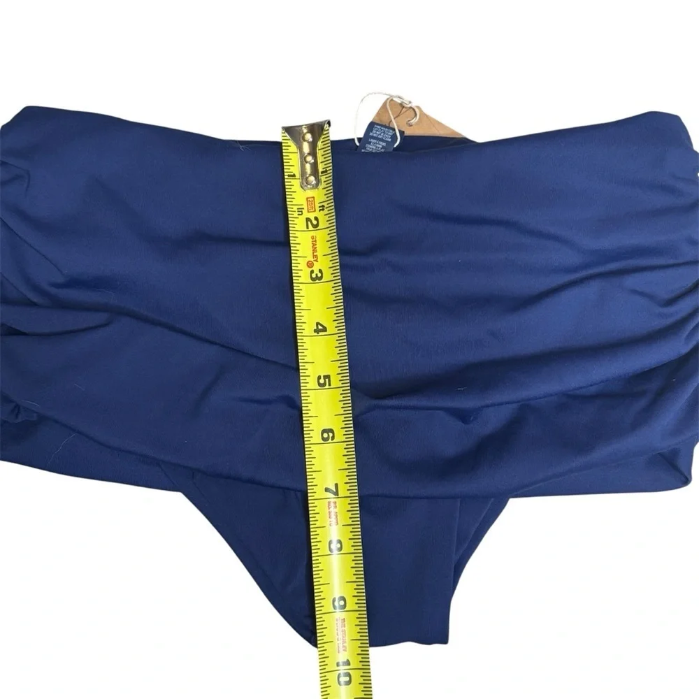NWT SKIMS Navy Blue Sculping Swim Bottom Fold Over Swimwear Size XS